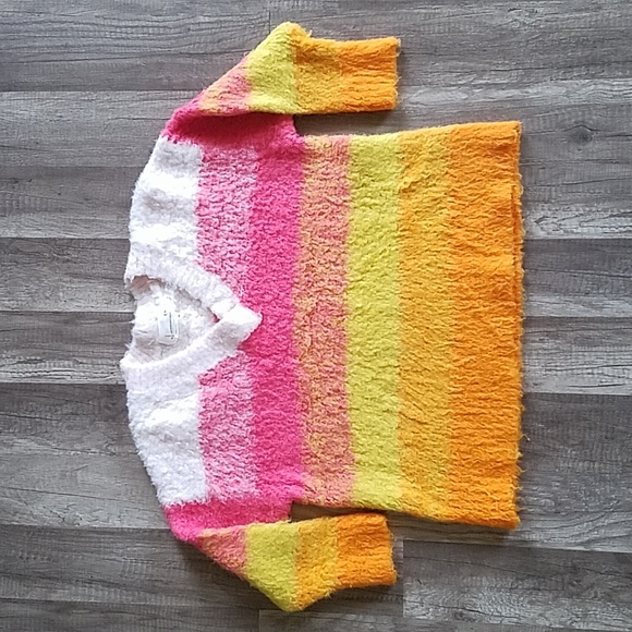 Anthropologie Simone Fuzzy Multicolor Watercolor Wool Alpaca Sweater XSP - Picture 8 of 12